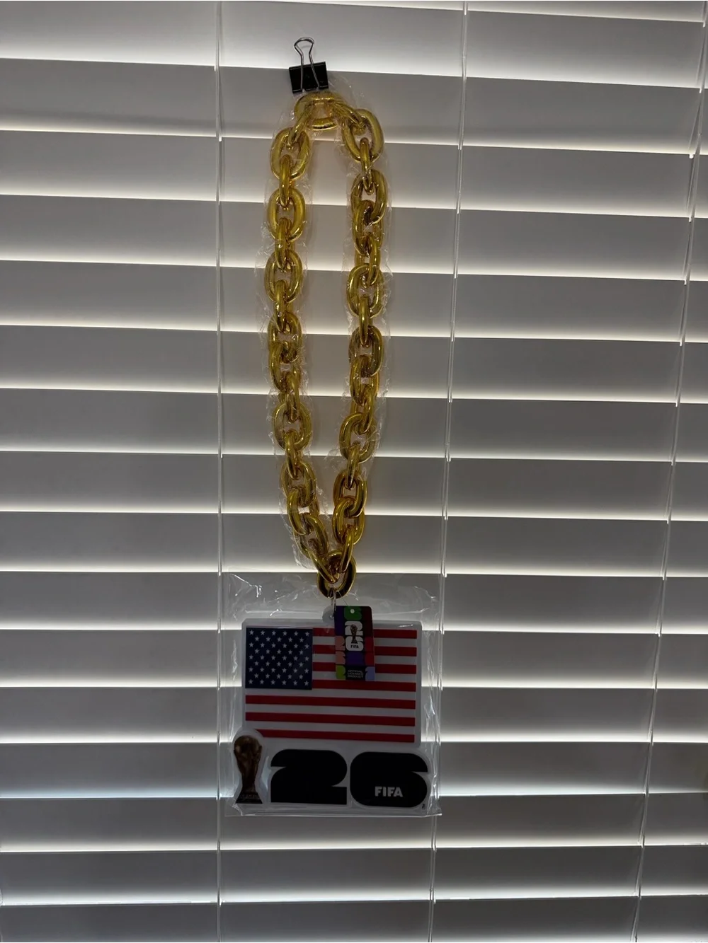 FIFA 2026 USA oversized GOLD bling necklace! NWT